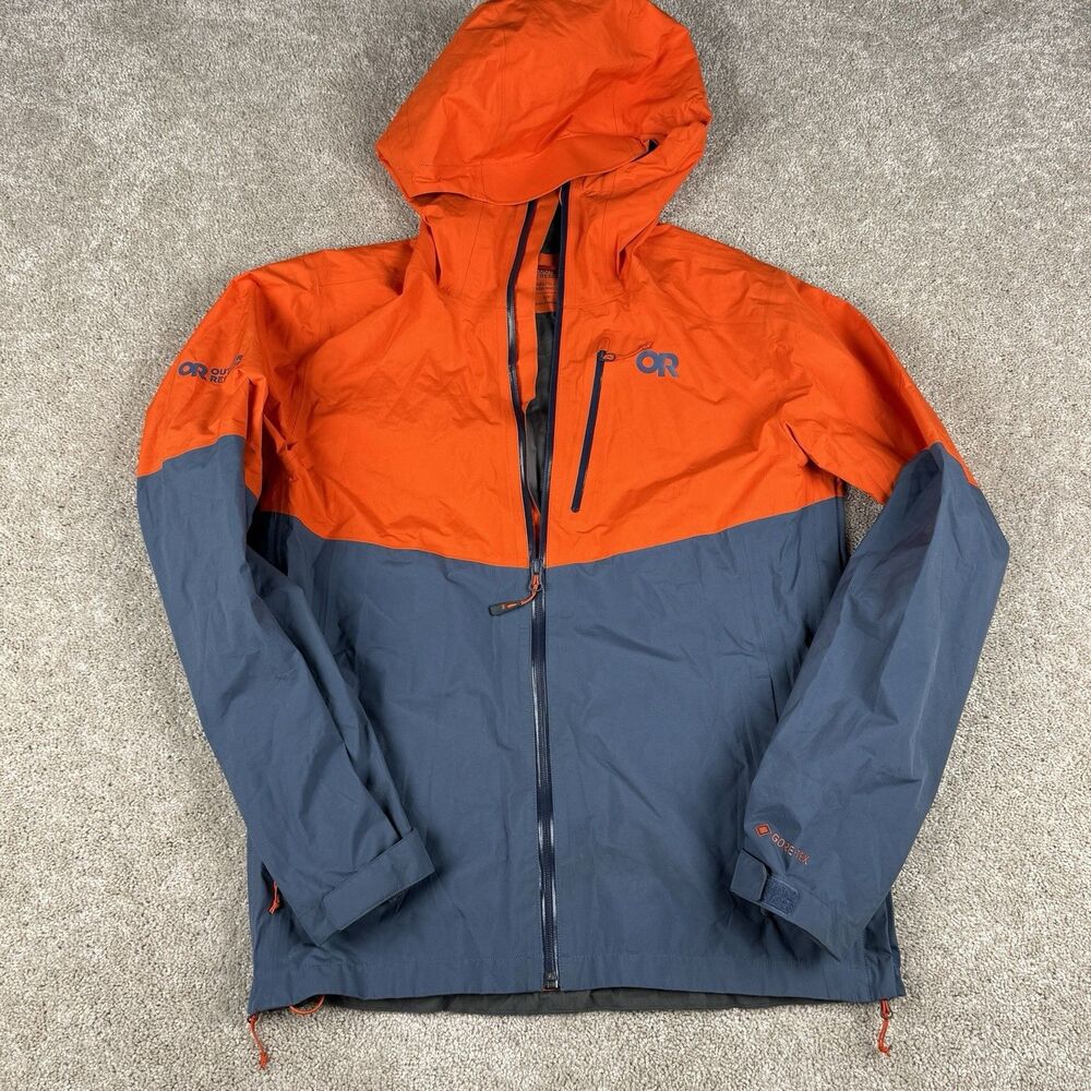 Outdoor Research Foray II Jacket Gore Tex V055 Orange Waterproof Mens Size Small
